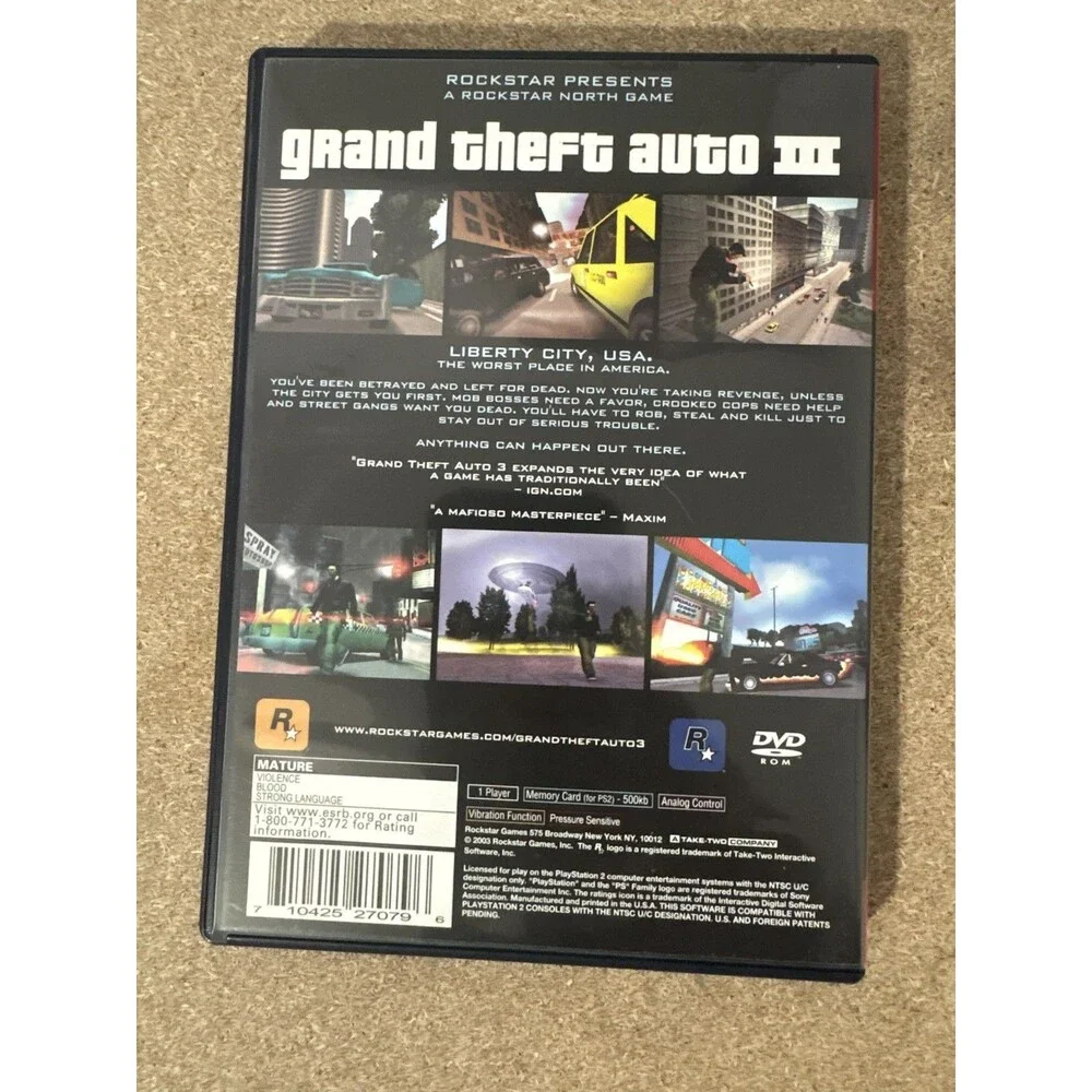 Grand Theft Auto III 3 (Sony Playstation 2, PS2) CIB with Map | Tested ✅ | NM
